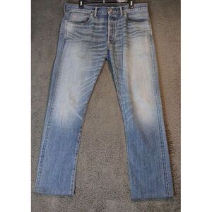 Double RL RRL Selvedge Slim Narrow Jeans Mens  33 (36) x32 Inseam 29" Button Fly